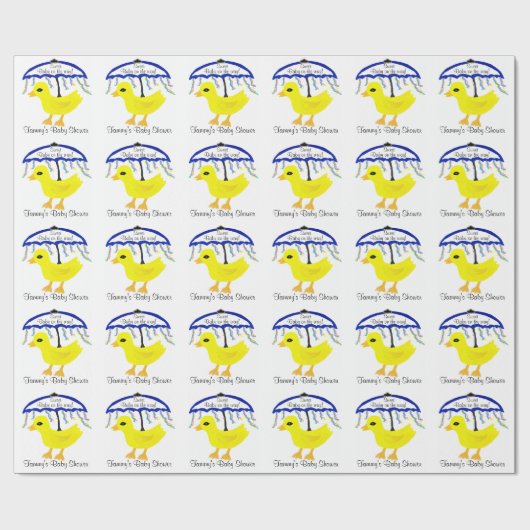 イエローダッキー(アヒルちゃん)ベビーシャワー傘 ラッピングペーパー (フラット)