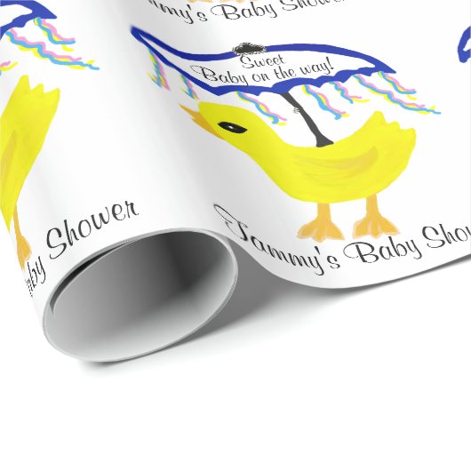 イエローダッキー(アヒルちゃん)ベビーシャワー傘 ラッピングペーパー (ロールコーナー)