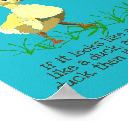 イエローダックことわざカックイラストレーション ポスター (角)