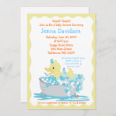 イエローダックインタブベビーシャワー招待状 招待状 (正面/裏面)