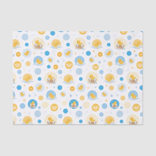 イエローダックバブルバスパターンギフトティッシュペーパー 薄葉紙 (正面)