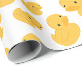 イエローダックパターン(の模様が)あるラッピング紙 ラッピングペーパー (ロールコーナー)