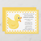 イエローダックベビーシャワー招待状 招待状 (正面/裏面)