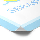 イエローダックリトルダッキー（アヒルちゃん）アパーソナライズされたートプリント ポスター (角)