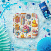 イエローダック子供の誕生日紙プレート ペーパープレート (パーティー)