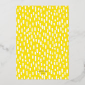 イエローダッシュゴールデンホリデーパーティー金ゴールド 箔招待状 (裏面)