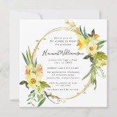 イエローダッフィディル スクエア 卒業 招待状 (正面)