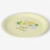 イエローダッフォジルスパーソナライズされた春の結婚式 ペーパープレート (アングル)