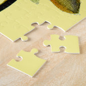 イエローダッフォディル水彩画春花 ジグソーパズル (側面)