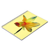 イエローダッフォディル水彩画春花 ノートブック (左側)