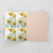 イエローダッフォディル花水彩誕生日 カード (内部)