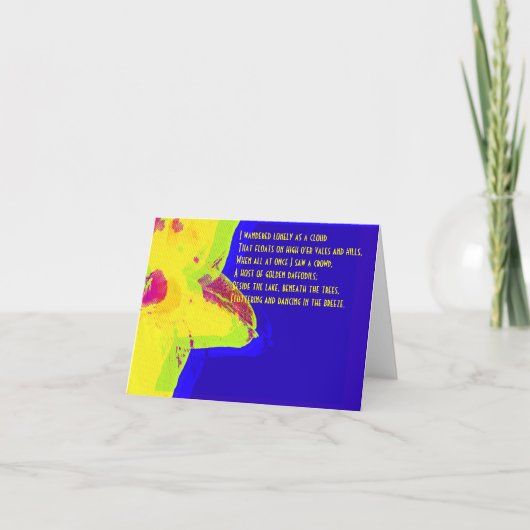 イエローダッフォディル;ウィリアム・ワーズワース詩のノートカード カード (正面)