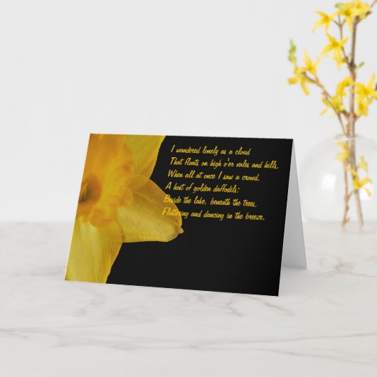 イエローダッフォディル；ウィリアム・ワーズワース詩のノートカード カード (黄色い花)