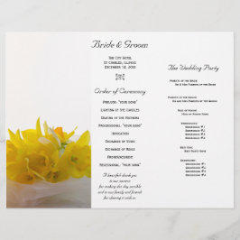 イエローダッフルオンホワイトトリフォールド結婚式 プログラム