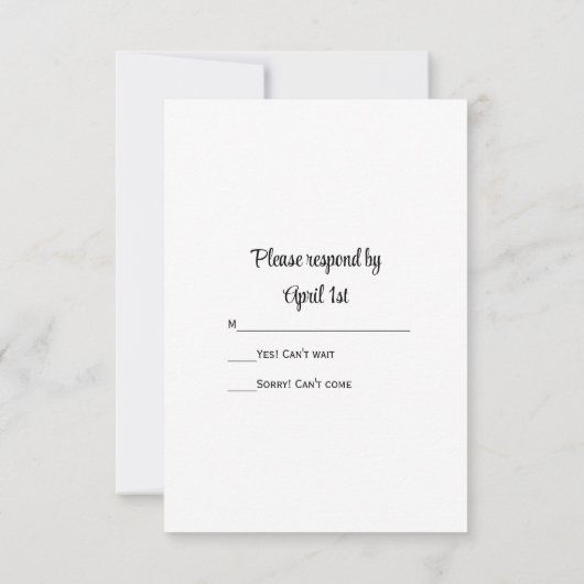 イエローダッフルズカウボーイブーツウェスタンウェディングレsvp 出欠カード (裏面)