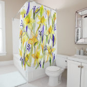 イエローダフォジルスウォーターイラストレーション シャワーカーテン (インサイチュ)