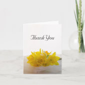 イエローダフォジルスオンホワイト春の結婚式ありがとう サンキューカード (正面)