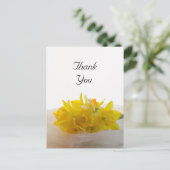 イエローダフォジルスオンホワイト春の結婚式ありがとう ポストカード (スタンド正面)