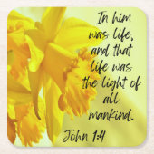 イエローダフォジルパーティー紙コースター スクエアペーパーコースター (正面)