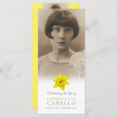 イエローダフォディルの明るい葬儀のメモリアル プログラム (正面/裏面)