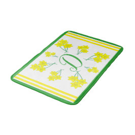 イエローダフォディルス春の花バンチイニシャル バスマット