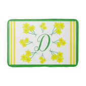 イエローダフォディルス春の花バンチイニシャル バスマット (正面)