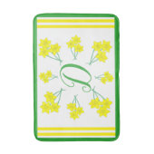 イエローダフォディルス春の花バンチイニシャル バスマット (正面縦)