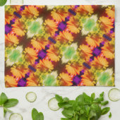 イエローダフォディルセンター抽象芸術フローラアート キッチンタオル (折り畳み)