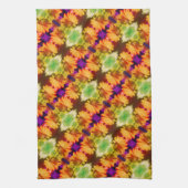 イエローダフォディルセンター抽象芸術フローラアート キッチンタオル (縦)