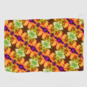 イエローダフォディルセンター抽象芸術フローラアート ゴルフタオル (横)