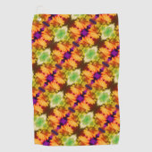 イエローダフォディルセンター抽象芸術フローラアート ゴルフタオル (正面)