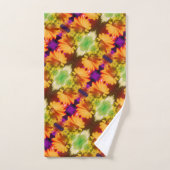 イエローダフォディルセンター抽象芸術フローラアート バスタオルセット (ハンドタオル)