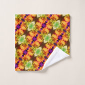 イエローダフォディルセンター抽象芸術フローラアート バスタオルセット (ウォッシュタオル)