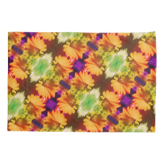 イエローダフォディルセンター抽象芸術フローラアート 枕カバー (裏面)