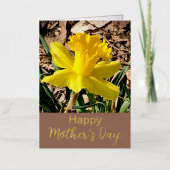 イエローダフォディルハッピーマザーズデイ金ゴールド 箔シーズンカード (正面)