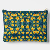 イエローダフォディルフローラ名前をカスタムするアクセサリーバッグ アクセサリーポーチ (裏面)