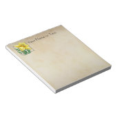 イエローダフォディルモノグラムパーソナライズされた ノートパッド (アングル)