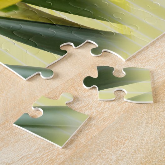 イエローダフォディル引用文春花の写真 ジグソーパズル (側面)