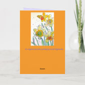 イエローダフォディル春フラワーウォーター色誕生日 カード (裏面)