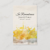 イエローダフォディル春葬儀記念祈りの言葉 名刺 (正面)