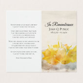 イエローダフォディル春葬儀記念祈りの言葉 名刺 (外部フラット)