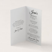 イエローダフォディル春葬儀記念祈りの言葉 名刺 (内部)