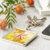 イエローダフォディル3dモノグラム キーホルダー (側面)