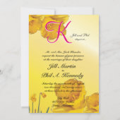 イエローダフォディル3dモノグラム 招待状 (裏面)