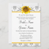 イエローダマスクとグレーダマスクの結婚式 招待状 (裏面)