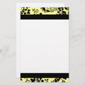 イエローダマスクとブラックダマスク 便箋 (正面/裏面)