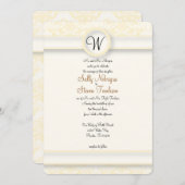 イエローダマスクの結婚式 招待状 (正面/裏面)