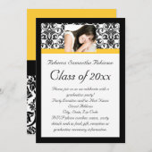 イエローダマスク写真少女の卒業 招待状 (正面/裏面)