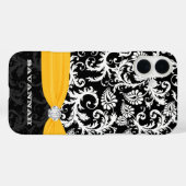 イエローダマスク印刷ラインフェイクストーン Case-Mate iPhoneケース (裏面 (横))