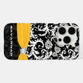 イエローダマスク印刷ラインフェイクストーン Case-Mate iPhoneケース (裏面 (横))